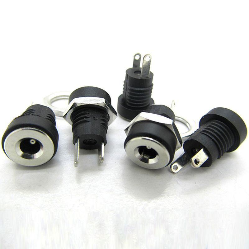 Cái/bộ 10 Chân Kết Nối Nguồn DC Bộ Chuyển Đổi Phích Cắm Giắc Cắm Đực Cái, Đầu Nối Gắn Bảng PCB 2/3 Chân 5.5X2.1Mm