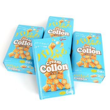 👉สินค้าขายดี👈 กูลิโกะ โคลลอน บิสกิตสอดไส้ครีมรสนม นำเข้าจากญี่ปุ่น  COLLON CREAM 75.5 กรัม