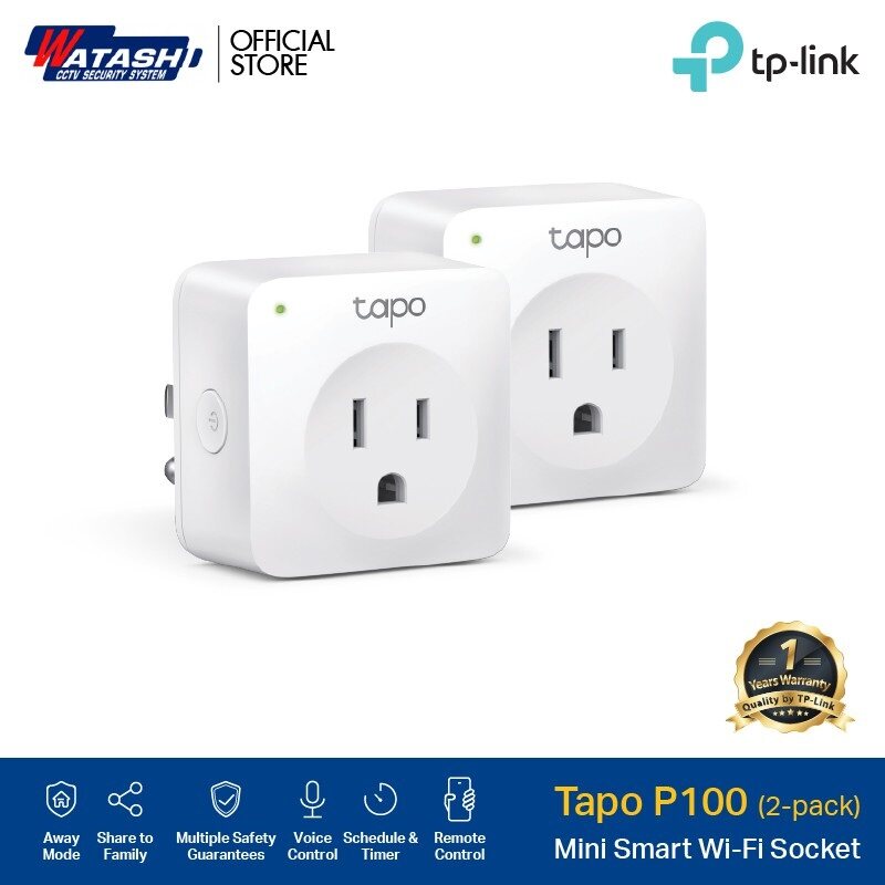 [ซื้อคู่ถูกกว่า] TP-LINK รุ่น TAPO P100  Mini Smart Wi-Fi Socket อุปกรณ์ สั่งเปิด -ปิด เครื่องใช้ไฟฟ้าบนสมาร์ทโฟน