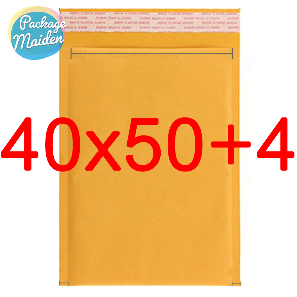 ซองกันกระแทก กระดาษคราฟท์ สีเหลือง มีบัลเบิ้ลด้านใน ซิล ผนึกโดยแถบสติ๊กเกอร์ คุณภาพสูง ราคาถูก ขนาดต่างๆ จำนวน 25 ซอง by Package Maiden สี 40x50+4 สี 40x50+4ขนาดสินค้า Other