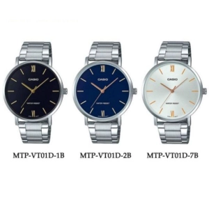 สินค้า นาฬิกา รุ่น นาฬิกา Casio นาฬิกาข้อมือ นาฬิกาผู้ชาย MTP-VT01D รุ่น MTP-VT01D-2B/MTP-VT01L-7B/MTP-VT01D-1B,2B2  กันน้ำ100M  ของแท้100% ประกันศูนย์ CASIO1 ปี จากร้าน MIN WATCH
