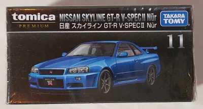 รถเหล็กโทมิก้า Tomica Premium No.11 Nissan Skyline GT-R Nur Blue color กล่องสวยในซีล (L01)