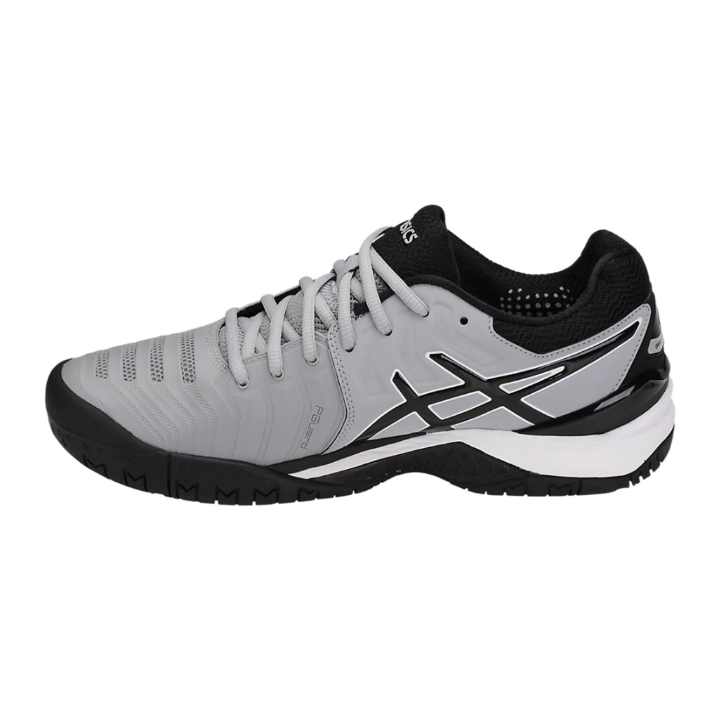 asics gel resolution 7 greyblackwhite men's shoes