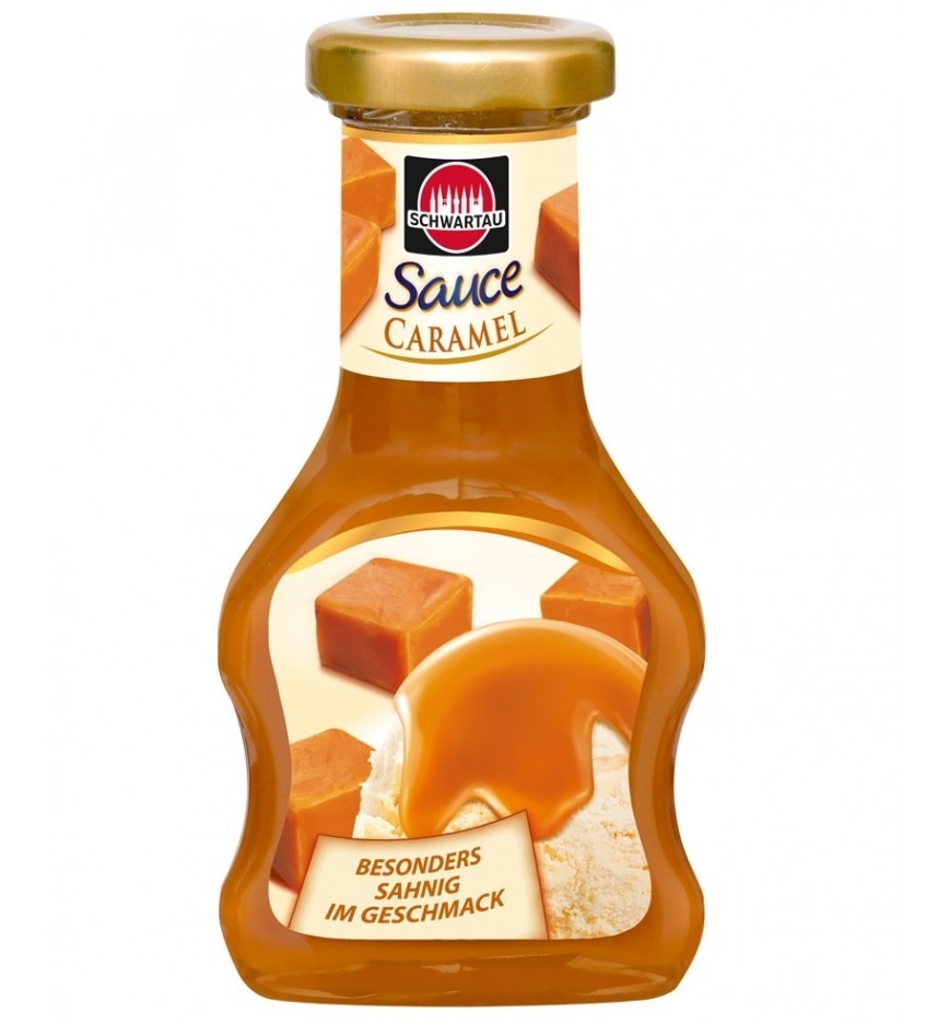 SCHWARTAU Caramel Sauce (Germany Imported) 125g. ชวาททาว คาราเมล ซอสเข้มข้น สำหรับเบเกอร์รี่ ราดบนไอศกรีม