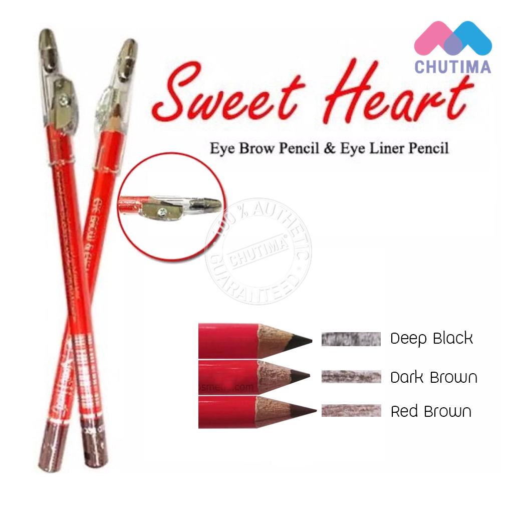 ดินสอเขียนคิ้ว ด้ามแดง พร้อม กบเหลา สวีทฮาร์ท  Sweet Heart