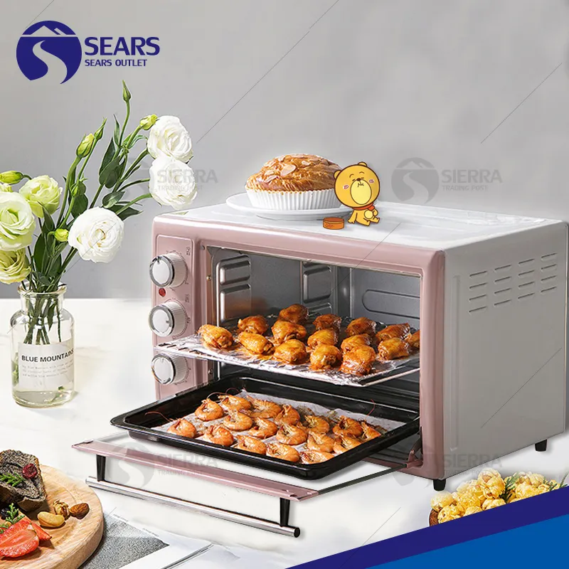 Sears เตาอบไฟฟ้า 1600W 30L เตาอบตั้งโต๊ะ เตาอบ เตาอบไฟฟ้าอเนกประสงค์ เตาอบ 3 ชั้น ปีกไก่ Food Chicken Wings Non-Sticky Electric Oven Cooking Tool Build-in Ovens Easy Clean Kitchen Accessories