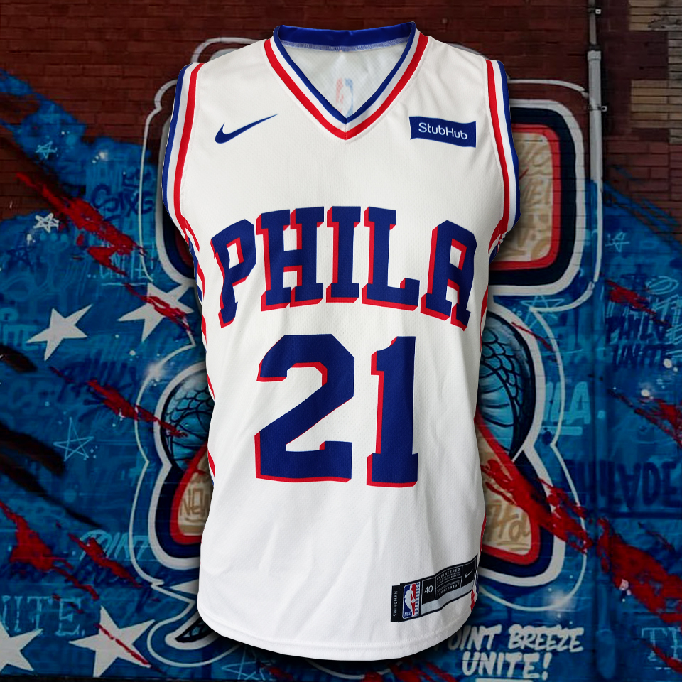 เสื้อบาส เสื้อบาสเก็ตบอล เสื้อNBA เสื้อบาสทีม Philadelphia 76ers เสื้อ Philadelphia ฤดูกาลใหม่ล่าสุด 2021-22 พิมพ์ทั้งตัว