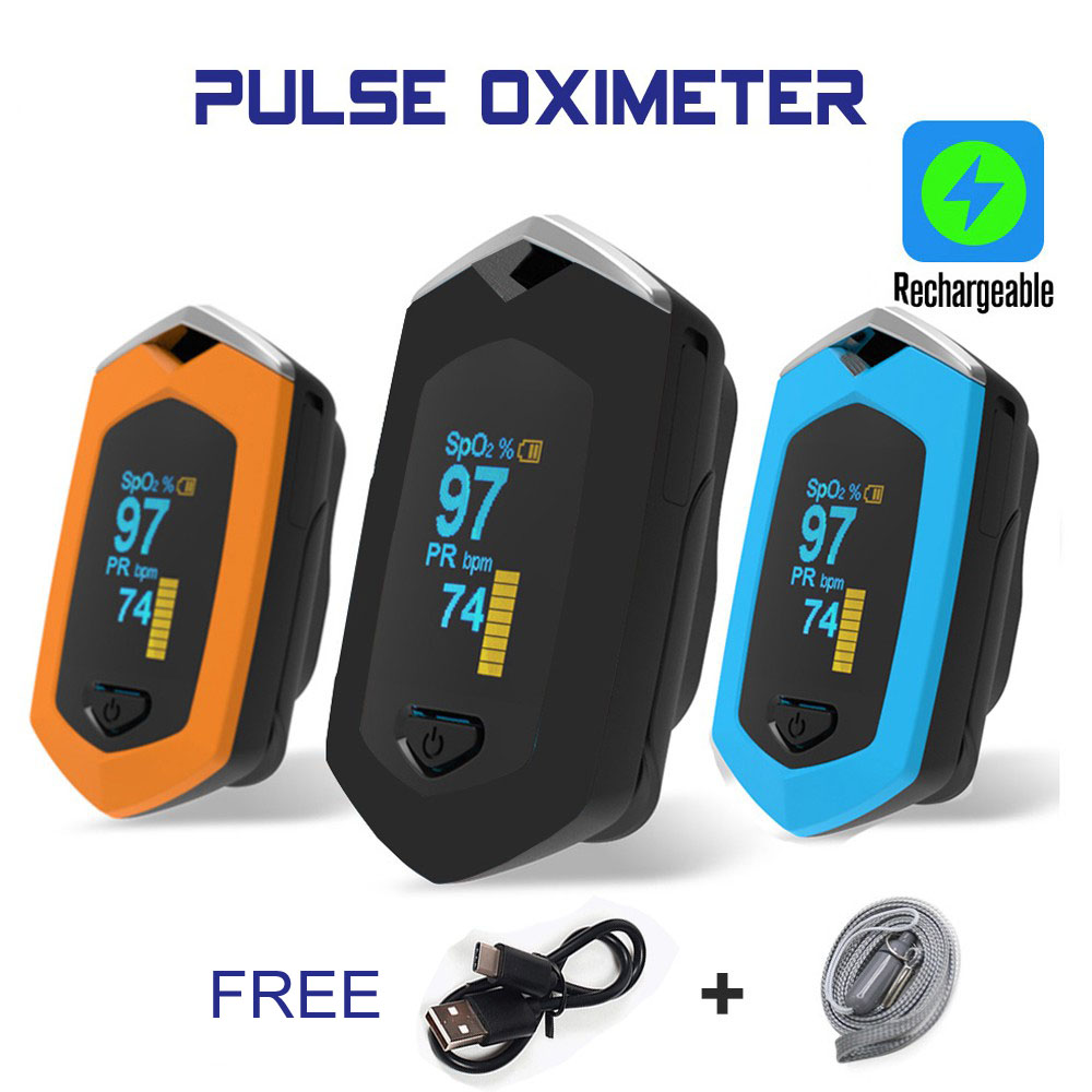 AMIOO ชาร์จชีพจรนิ้วมือ Oximeter แบบพกพา Digital Pulse Rate SpO2 PR ปลายนิ้วแบบโอแอลอีดี Pulse Oximeter คลังสินค้าพร้อม