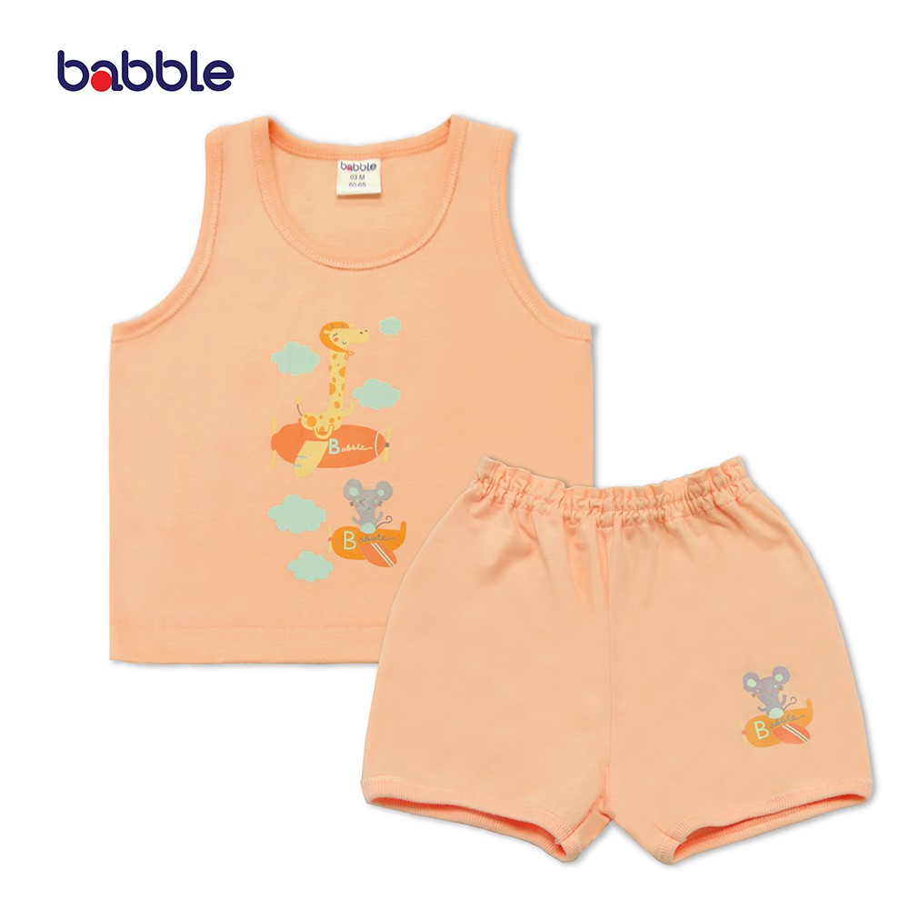 BABBLE ชุดเสื้อกล้ามเด็ก อายุ 3 เดือน ถึง 2 ปี คอลเลคชั่น Little Pilot (สีส้มโอรส)