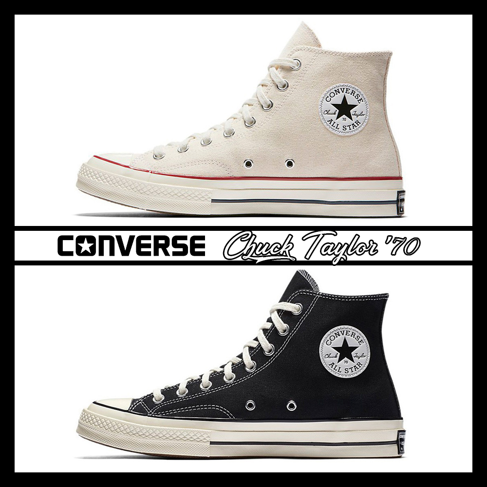 รองเท้า Converse All Star Chuck 70 รองเท้าผ้าใบ รองเท้าผ้าใบหุ้มข้อ คอนเวิร์ส 1970s - สีดำ , ขาว ของแท้