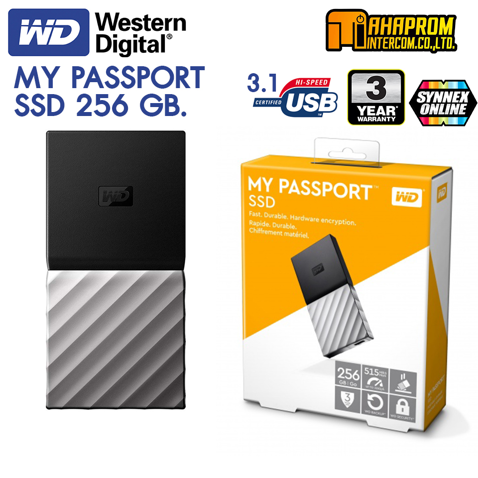 WD SSD EXT 256GB MY PASSPORT USB 3.1 METALIC BLACK