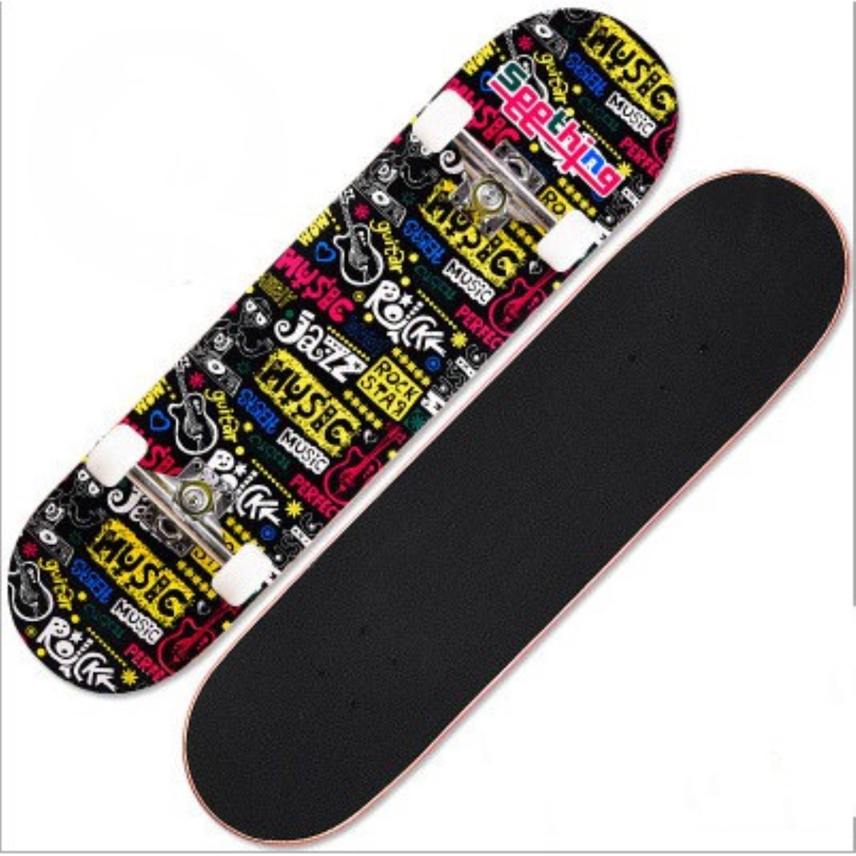 卐▨  Skateboard สเก็ตบอร์ดด์สี่ล้อเด็กผู้ใหญ่กระดานยาว 80cm ดูรูปภาพ Unisex การจัดส่งที่รวดเร็ว（ไม่มีอุปกรณ์เสริม）