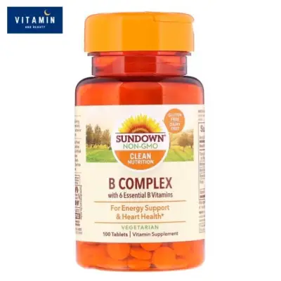 วิตามินบีรวม B-Complex, Sundown Naturals, 100 Tablets, B Complex วิตามินบี Vitamin B