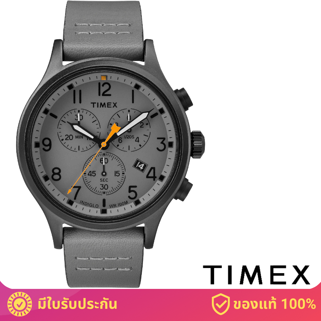 Timex TM-TW2R47400 นาฬิกาข้อมือผู้ชาย สายหนัง สีเทา