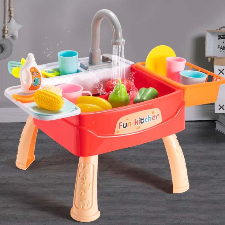 อ่างล้างจาน น้ำไหลได้จริง พร้อมอุปกรณ์ครบชุด Dishwasher fun kitchen