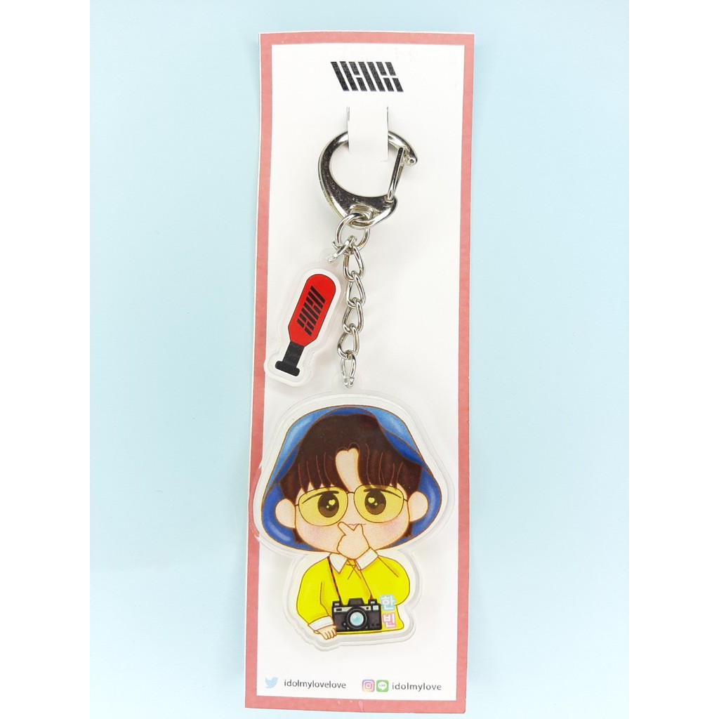 ร้านไทย ส่งฟรี iKON : Keychain + PIN Lightstick & Fanartพวงกุญแจ Hanbin 3มีเก็บเงินปลายทาง