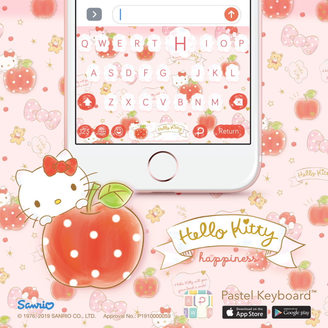 Hello Kitty Happiness Keyboard Theme⎮ Sanrio (E-Voucher) for Pastel Keyboard Appx