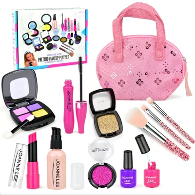 【New Arrivel】Girls Make Up Toy Set Pretend Play Princess Pink Makeup Beauty Safety Non-toxic Kit Toys for Girls Dressing Cosmetic Tra