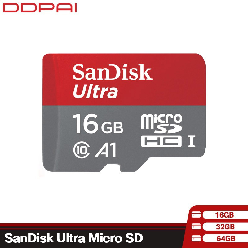 SanDisk Ultra Micro SD Card 16GB 32GB 64GB โทรศัพท์ สมาร์ทโฟน กล้องติดรถยนต์ วงจรปิด