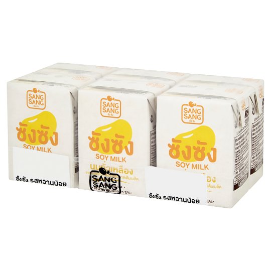 ซังซัง นมถั่วเหลือง รสหวานน้อย 125มล. x 6 กล่อง