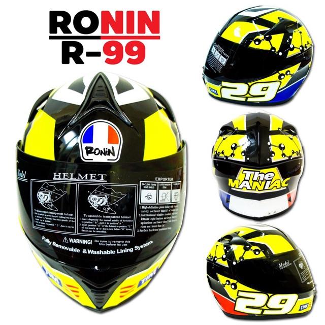 หมวกกันน็อค Ronin R-99 ของแท้ อย่างดี  หมวกกันน็อค หมวกกันน็อคเด็ก หมวกกันน็อคผู้ใหญ่ หมวกกันน็อค 3 กระดุม หมวกกันน็อคเต็มใบ  หมวกกันน็อคครึ่งใบ ของแท้