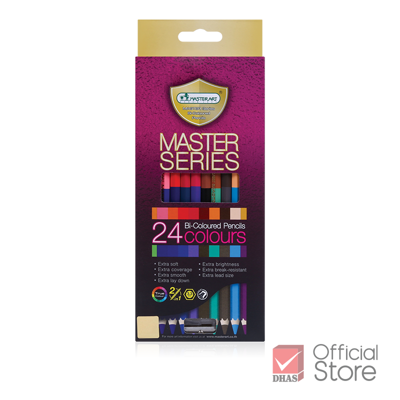 Master Art สีไม้ ดินสอสีไม้ 2 หัว 24 สี รุ่นมาสเตอร์ซีรี่ย์