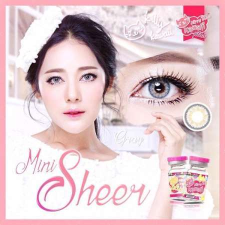 Kitty kawaii คอนแทคเลนส์ รุ่น mini Sheer Gray (สีเทา) ค่าสายตา 0.00 บิ๊กอายสายตาปกติ BY Kittykawaii เลนส์มินิเท่าตาจริง (แถมตลับคอนแทคเลนส์)