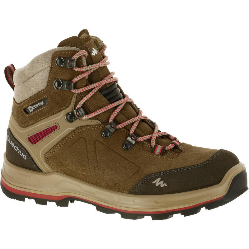 รองเท้าผู้หญิงสำหรับเทรคกิ้งบนภูเขารุ่น Trek 100 อุปกรณ์สำหรับใช้ในการเล่นเดินป่าเดินเขาเทรคกิ้ง