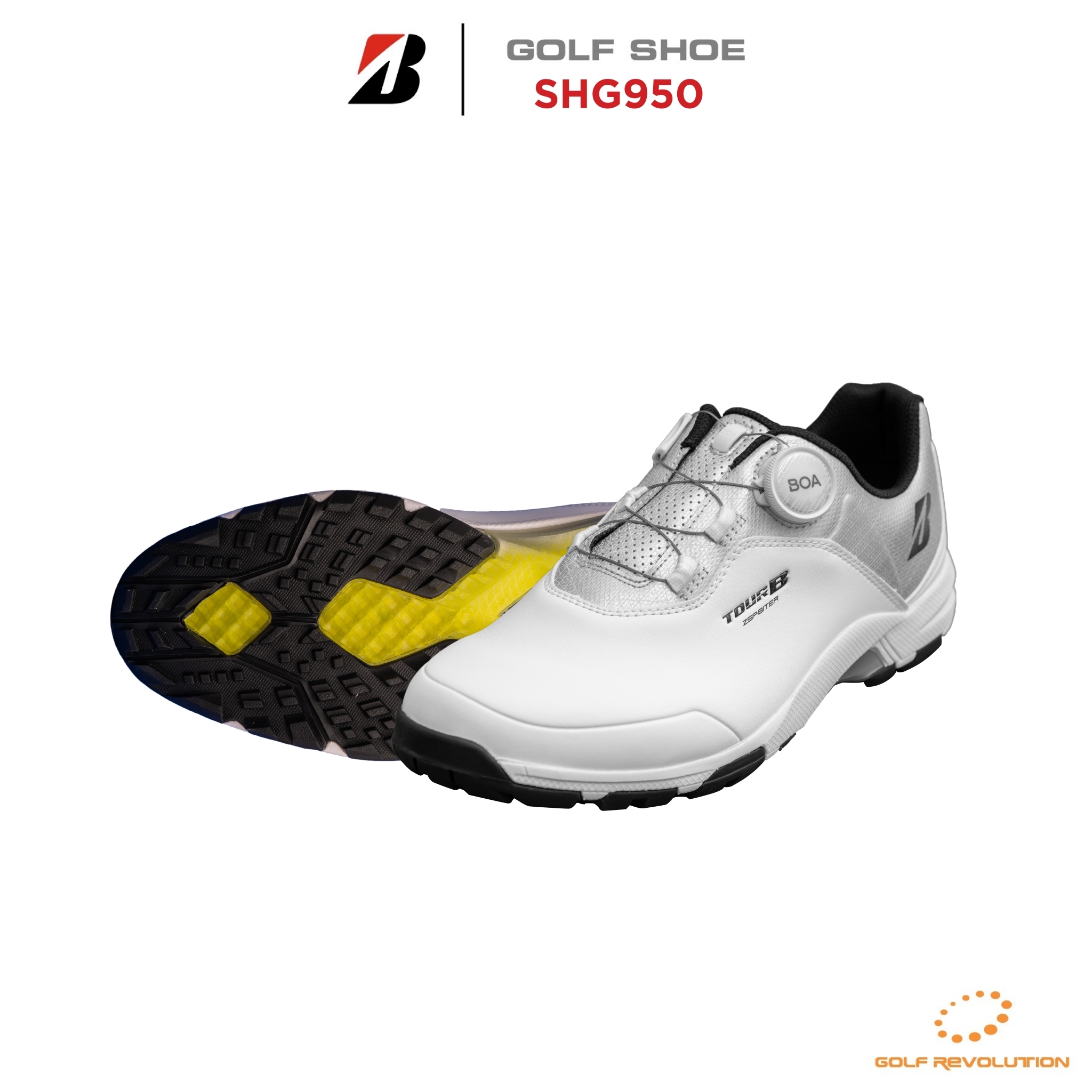 Bridgestone Golf รองเท้ากอล์ฟผู้ชาย Golf Shoes รุ่น ZSP-BITER LIGHT SHG950 WS (White/ Silver Grey)