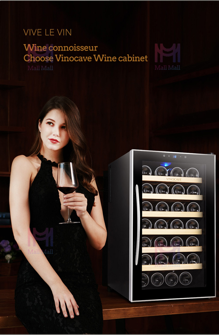 พร้อมส่ง Wine cabinet ห้องเก็บไวน์ อุณหภูมิปรับได้ ตู้ไวน์ ตู้เก็บไวน์อุณหภูมิคงที่ เก็บไวน์ได้ถึง 28 ขวด กว้าง 43*สูง 72*ยาว 51