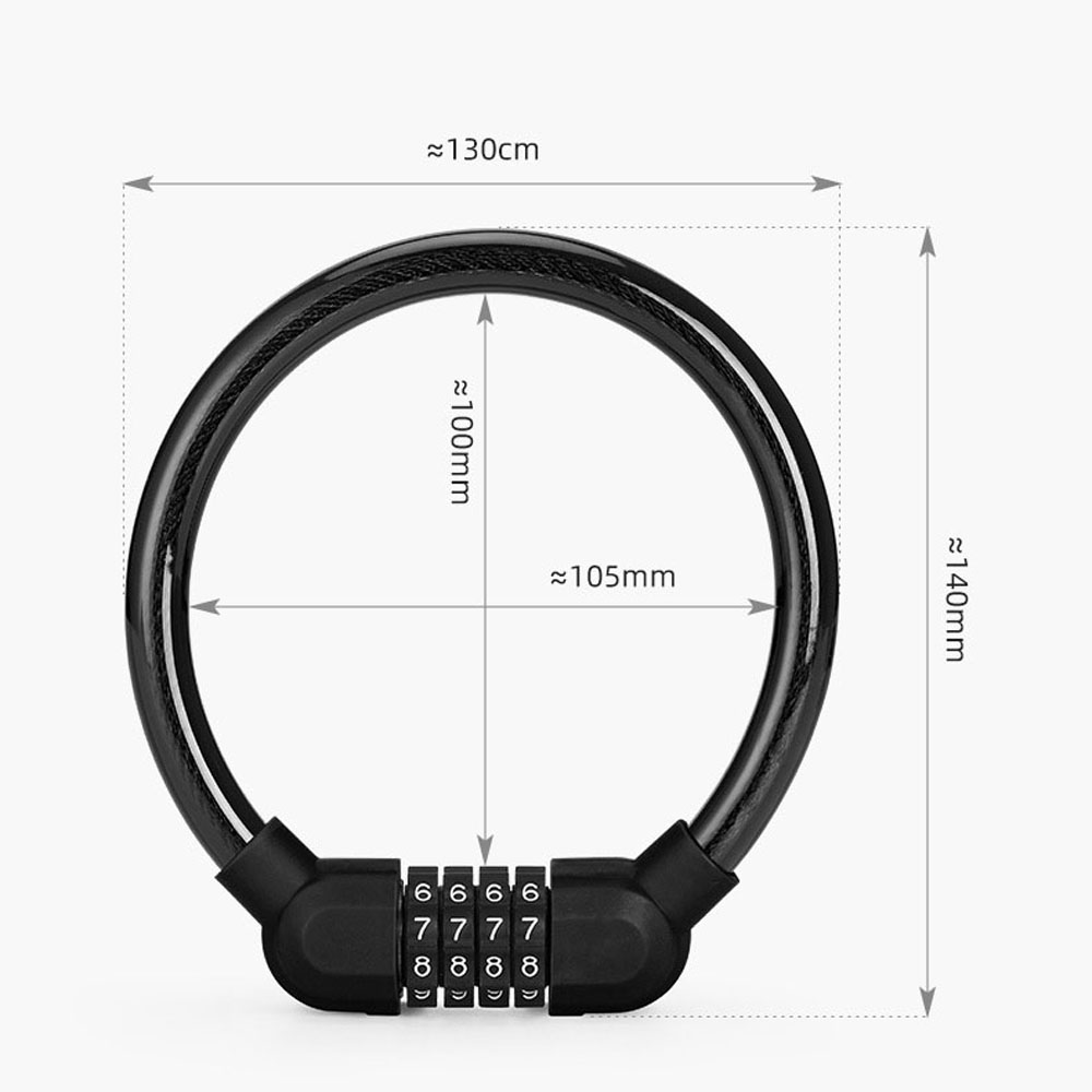 GVDRHNY Stainless Steel Cable Cable Digit Combination Code Combination Anti Theft Motorcycle Bicycle Lock Password Lock Security Lock Bicycle Accessories
