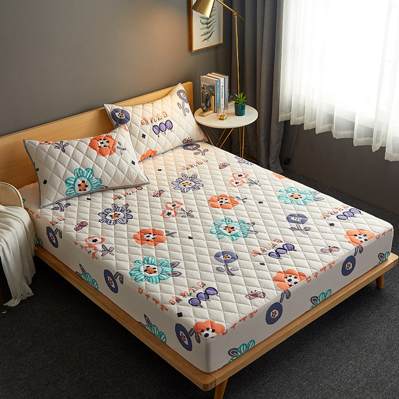Premium Waterproof Mattress Protector Bedsheet Bed Protector Fashion Printed Quilted Mattress Cover Mattress Topper Sing/Double/Queen/King Size