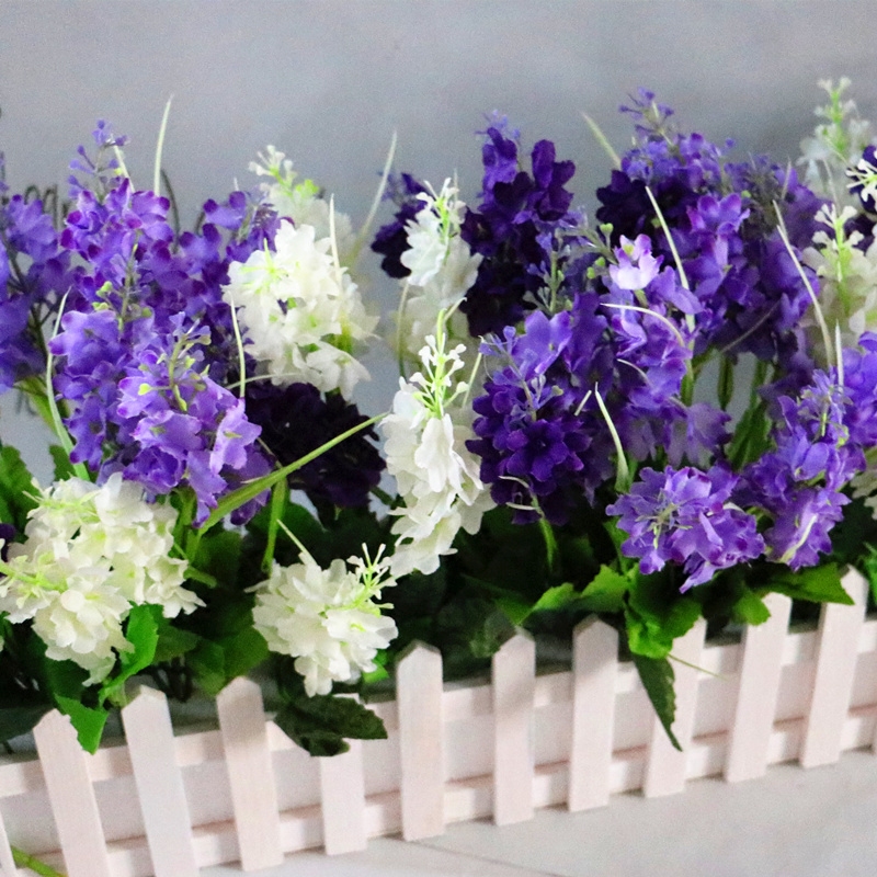 ลาเวนเดอร์รั้วเซตห้องอาหารการตกแต่งดอกไม้ปลอมดอกไม้ตกแต่งทำจากผ้าไหมดอกไม้พลาสติก Yi Yang หน้าต่างมุมผนังเดสก์ทอปฉากกั้นวาง