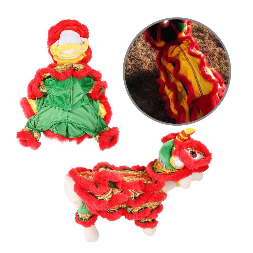 Dog Costume Lion Dance Dog Costume Chinese New Year Style Costume Cute