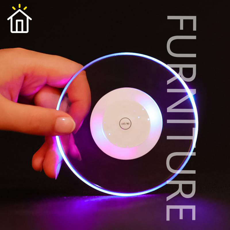 ⚡FT⚡Led Coaster Cup Holder Mug Stand Light Bar Mat Table Placemat Party