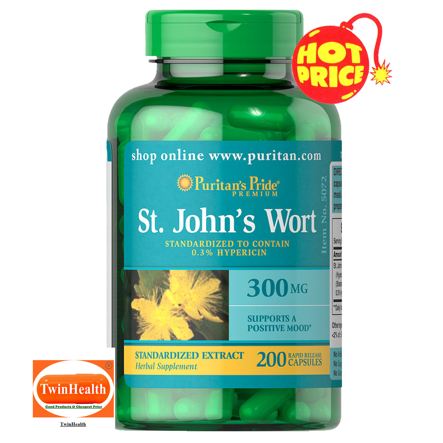 Puritan's Pride St. John's Wort Standardized Extract 300 mg 200 Capsules Lazada.co.th