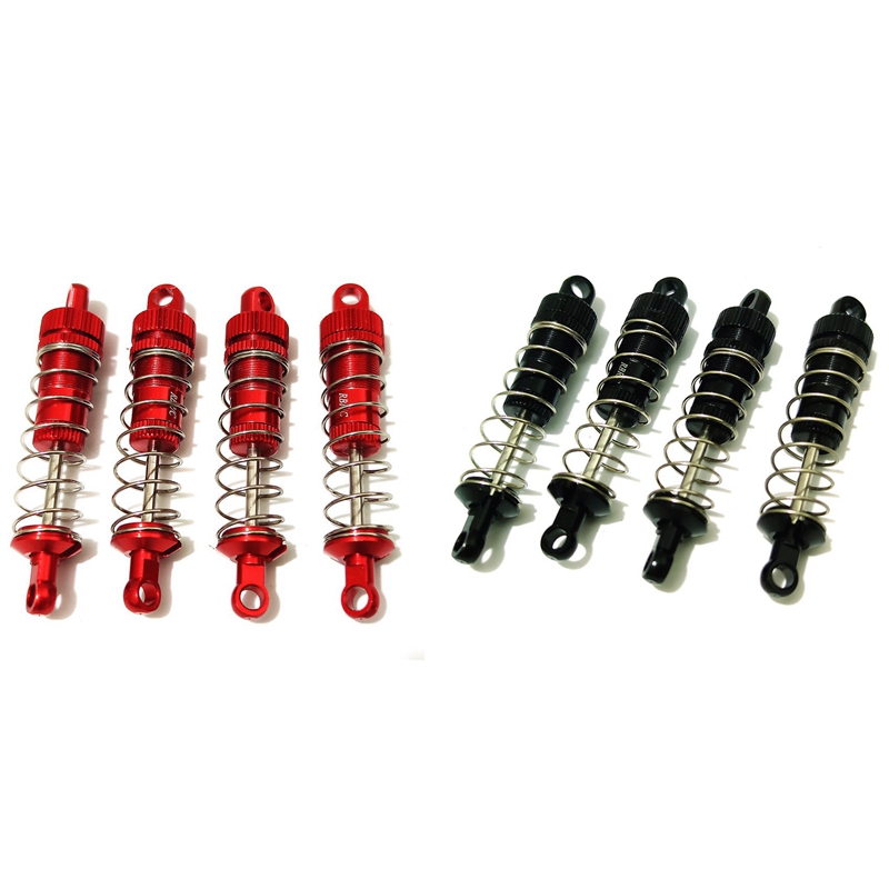 8Pcs Metal Front Rear Shock Absorber for WPL C14 C24 MN D90 MN45 HS 18301 Wltoys A959 K929 Rc Car Upgrades,Black & Red