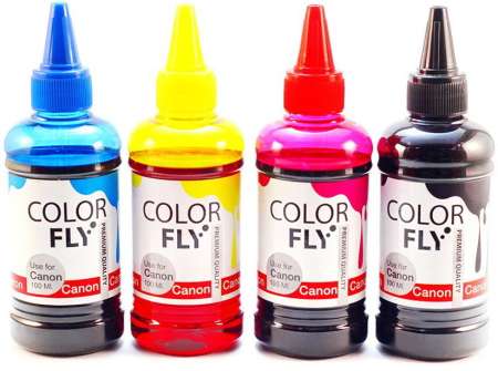 หมึกเติม Canon ขนาด 100 ml. ColorFly ชุด 4 สี (ดำ แดง เหลือง น้ำเงิน) หมึกเติม Canon ขนาด 100 ml. ColorFly ชุด 4 สี (ดำ แดง เหลือง น้ำเงิน)
