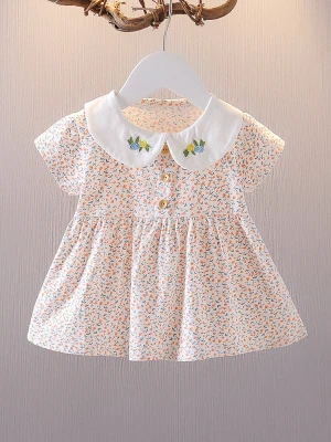 Cute dresses for baby girlsเสื้อผ้าเด็กผู้หญิงกระโปรงแขนสั้นชุดดอกไม้0~1~2ปี