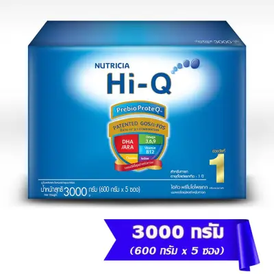 HI-Q ไฮคิว นมผงสำหรับเด็ก ช่วงวัยที่ 1 พรีไบโอโบรเทก รสจืด 3000 กรัม