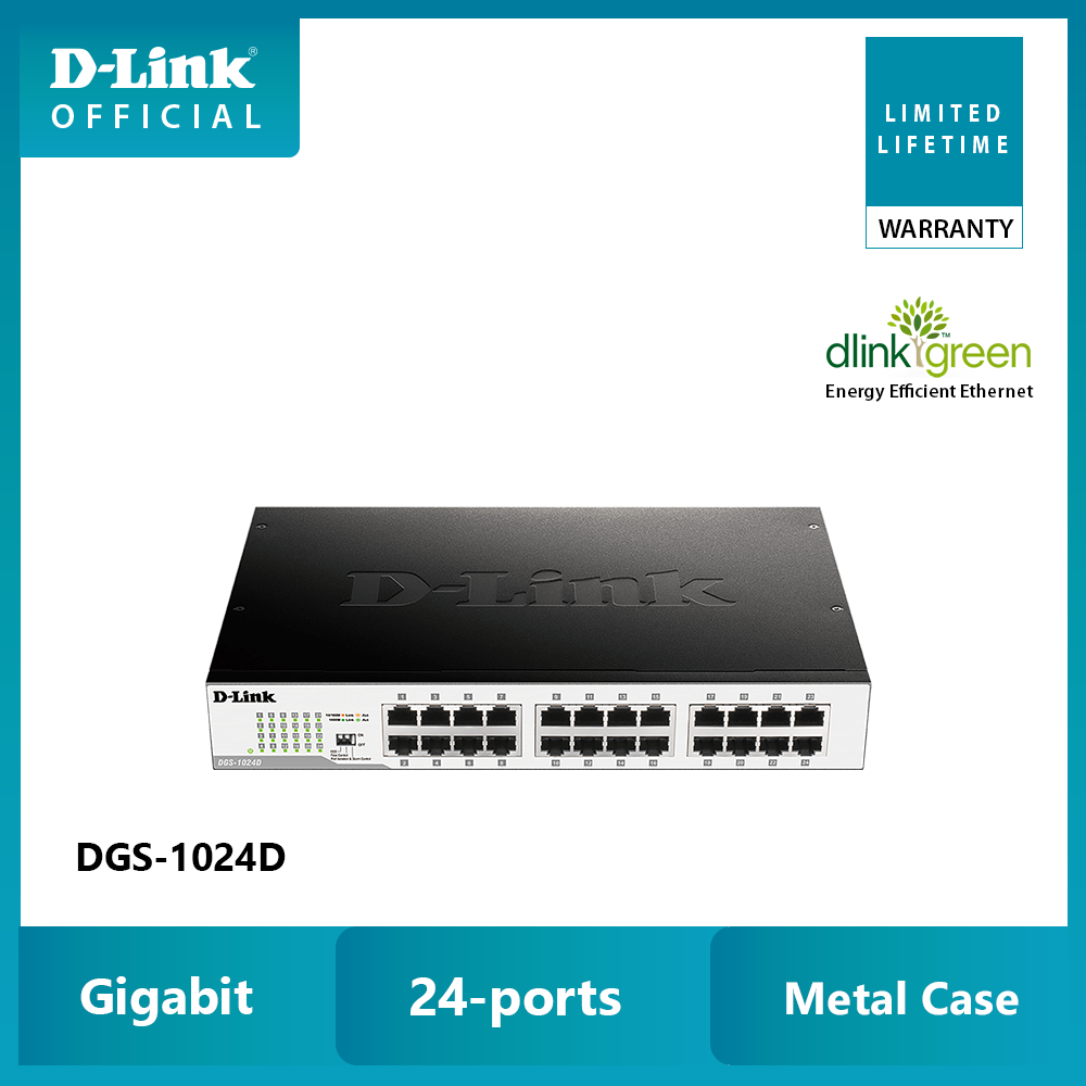 D-Link DGS-1024D (24-Port Gigabit Desktop/Rackmount Switch In Metal Casing)