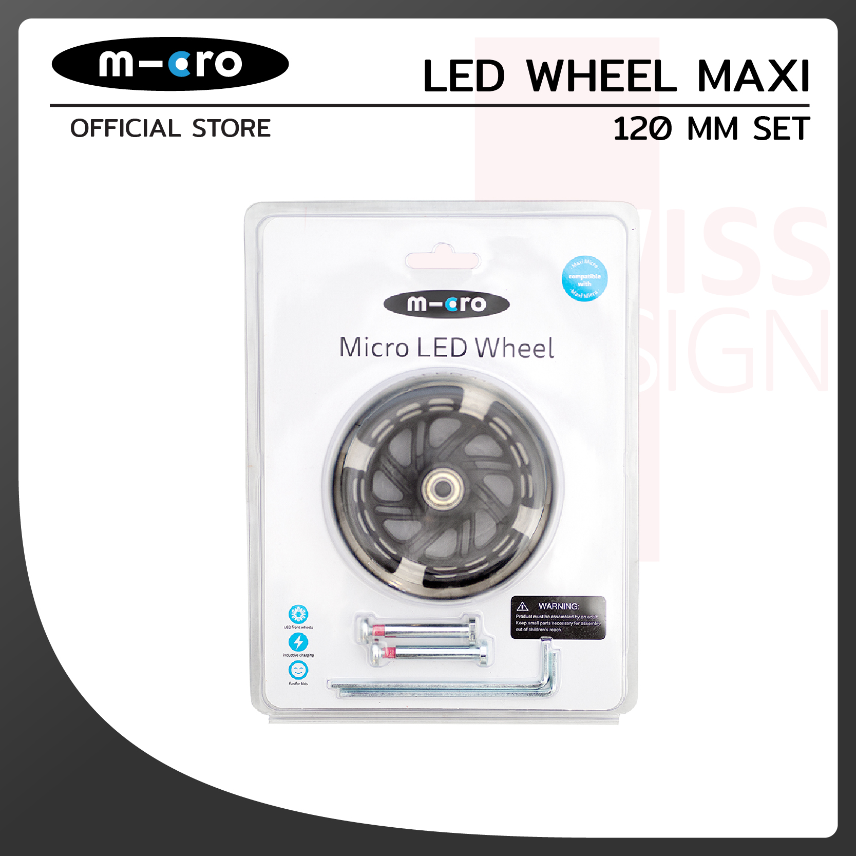 2 x LED Wheel Maxi Micro 120 mm Set Micro Scooters ThaiPick