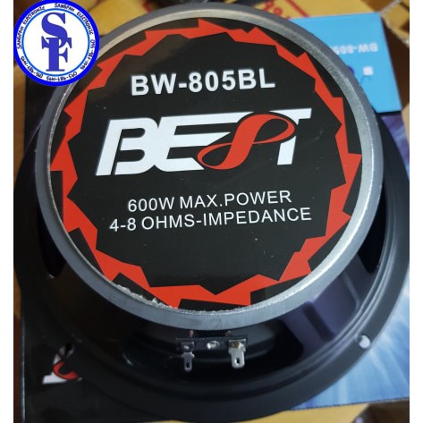 ดอกลำโพง8 นิ้ว BEST ขอบยางรุ่น BW-805BL(ขนาดบรรจุ 1 ชิ้น) 600W