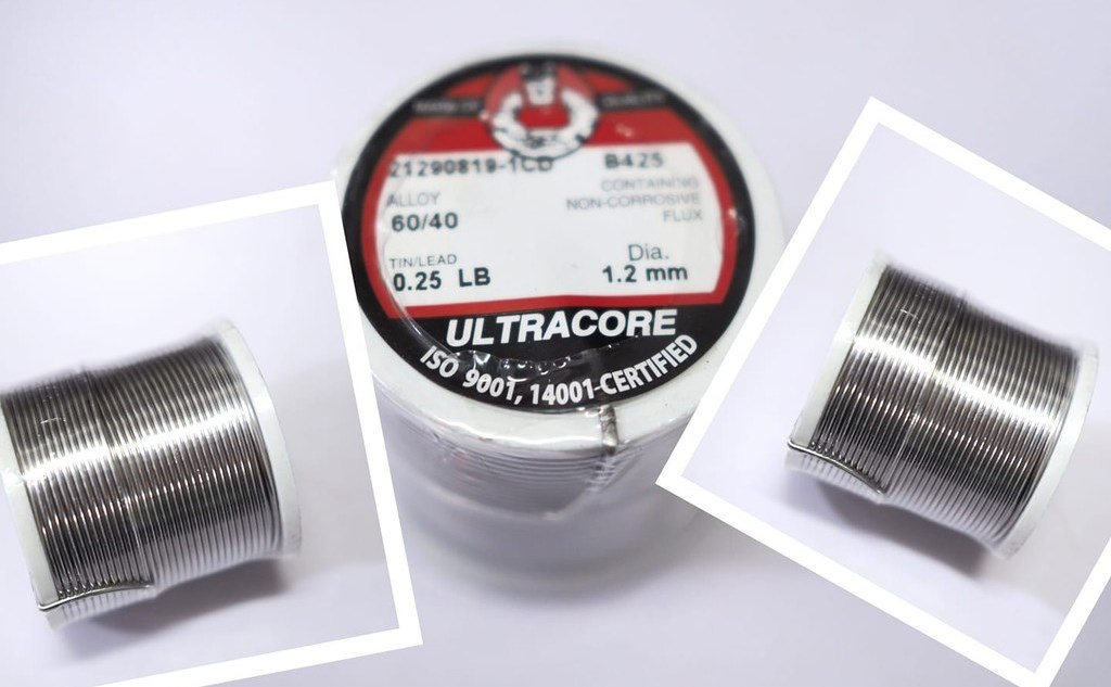 Ultracore ตะกั่วบัดกรีแบบม้วน มีฟลักในตัว ขนาดเส้นผ่าศก.1.2 มม. หนัก 1/4ปอนด์ Ultracore Alloy Dia 1.2mm 1/4LB