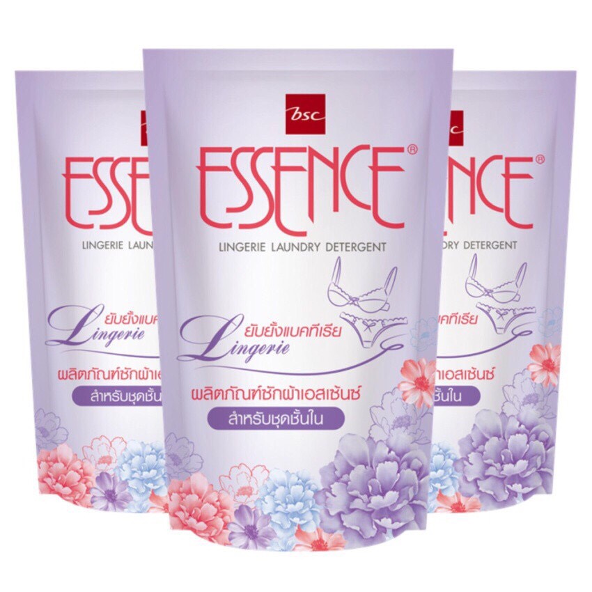 Essence (เอสเซ้น) น้ำยาซักชุดชั้นใน เอสเซ้นซ์ ชนิดถุงเติม 400 มล. ( แพ็ค 3 ถุง )