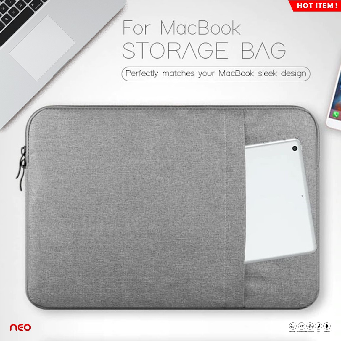 NEO กระเป๋าโน๊ตบุ๊ค soft case เคสแล็ปท็อป 11.6/12.5/13/15 /15.6นิ้ว เคสโน๊ตบุ๊ค เคสMacbook Air Pro ซองใส่โน๊ตบุ๊ค ซองแล็ปท็อป ซองใส่ไอแพด Macbook Case Laptop Bag 11.6