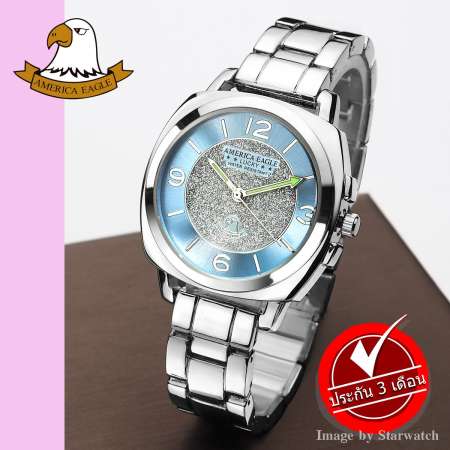 AMERICA EAGLE นาฬิกาข้อมือผู้หญิง สายสแตนเลส รุ่น AE003L - Silver/ฺBlue sky