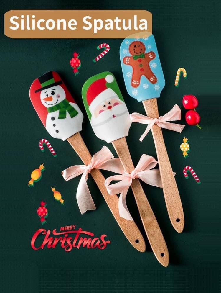 Spatula Christmas Silicone ที่ปาดครีมซิลิโคน คละลาย Lazada.co.th