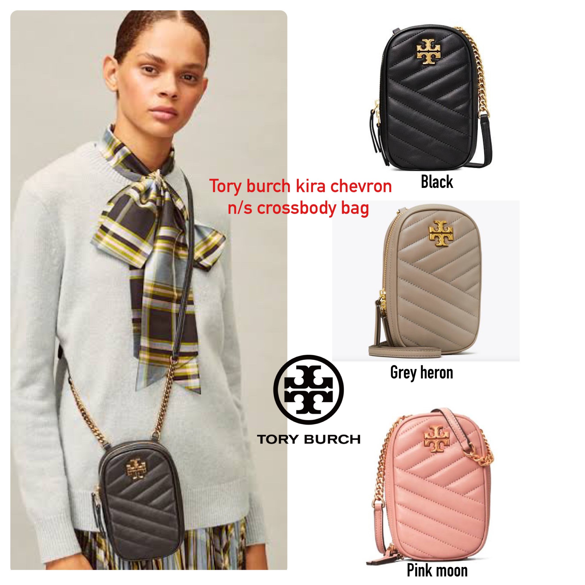 Tory Burch Pink Moon Kira Chevron NS Crossbody Bag