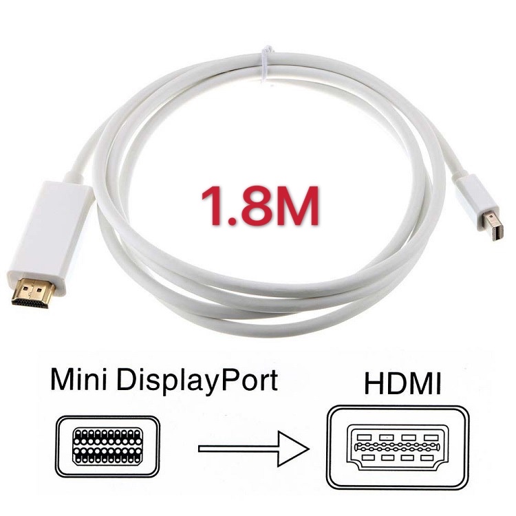 Mini Display Port DP to HDMI Cable Adapter 1.8M